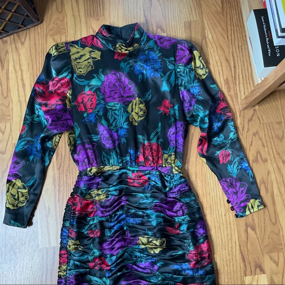 Vintage 80s Albert Nipon Silk Dress  Garfinckel’s - Picture 2 of 13